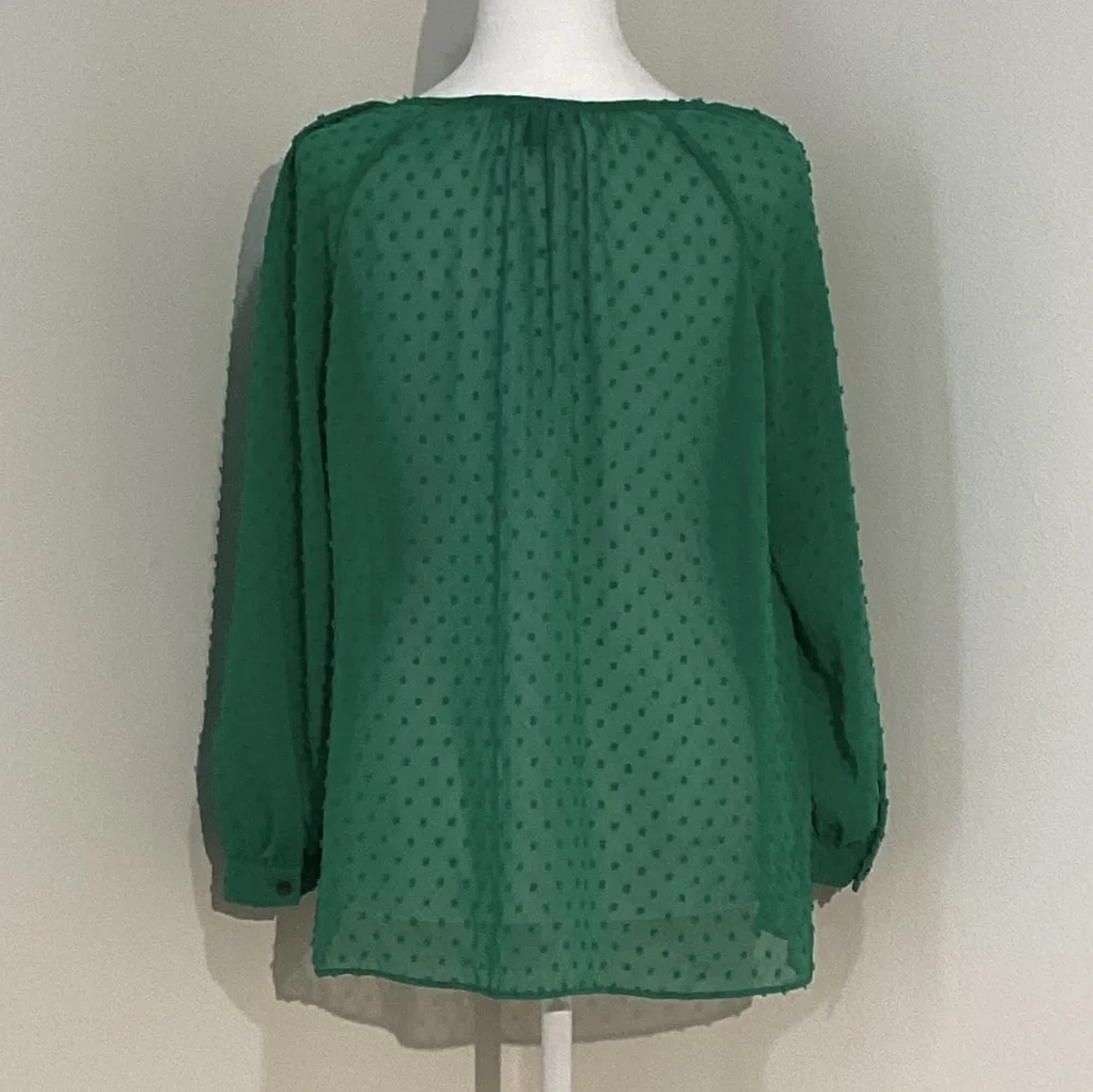 J. Crew Women's Green Shear Blouse - Picture 2 of 2